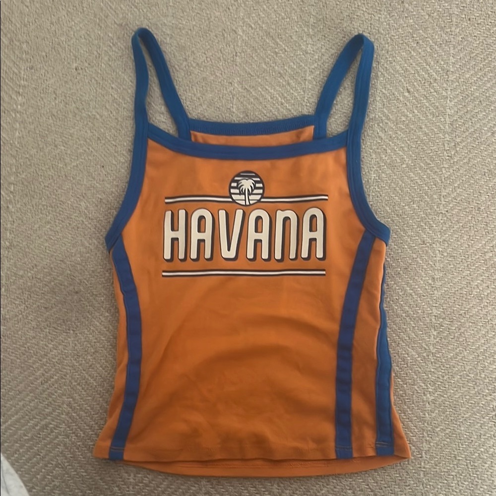 Orange and Blue Havana Tank Top